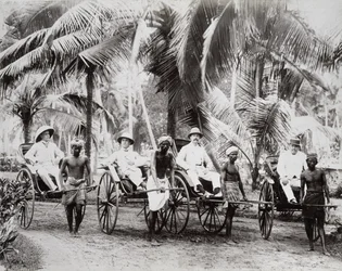 Rickshaw carriers, Ceylon, c.1875